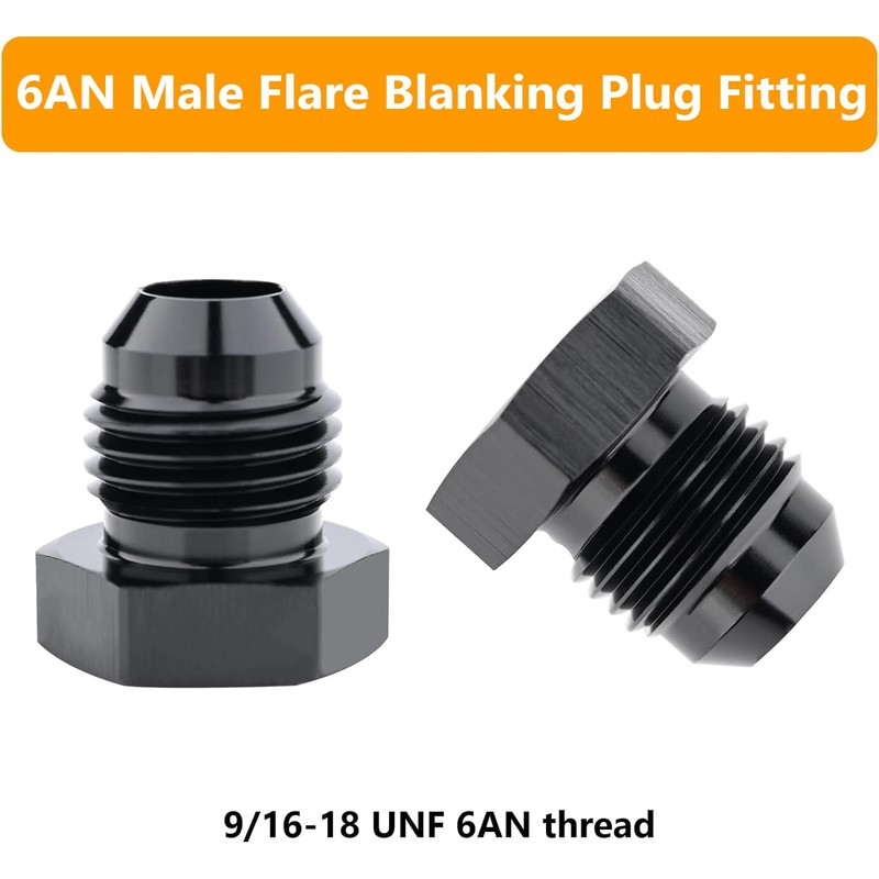 6AN Male Flare Thread Blanking Plug Fitting Hex Head Plug