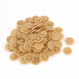 uxcell 17mm Dia 4mm Thickness Plastic Round Shape Phillips Screw Cap Cover Tan 100pcs