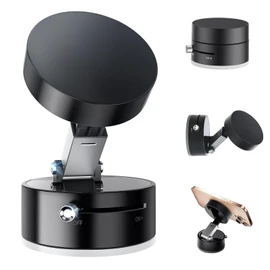 Soporte Celular Automóvil, Soporte Magnético para Celular Automóvil, Soporte de Teléfono con Ventosa Magnética al Vacío, Apto para Todos los teléfonos y dispositivos con anillo magnético (Negro)
