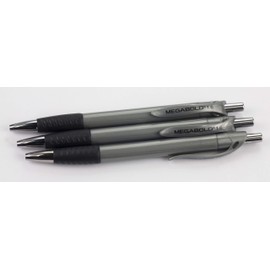 Promarx Megabold Retractable Ballpoint Pens with Comfort Grip, 1.6 mm, Black, 3 Count