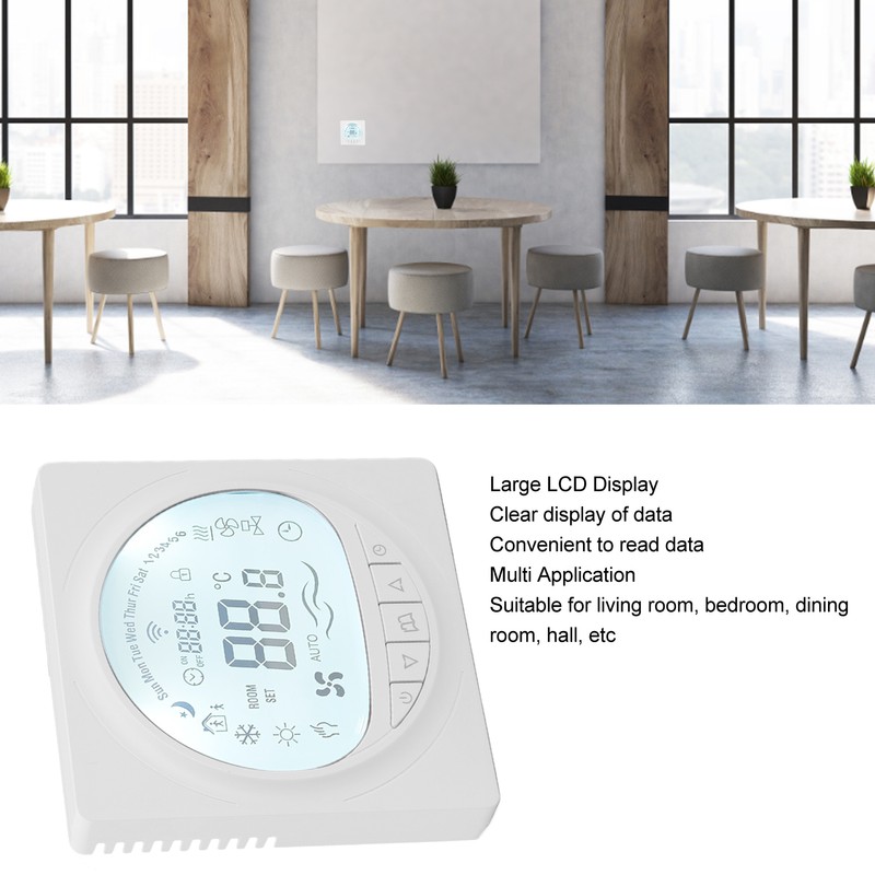 Floor Heating Thermostat Programmable Large LCD Display Plumbing Temperature Controller