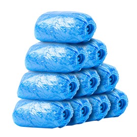 50 Pairs Disposable Plastic Shoe Covers Waterproof Non-Slip Boot Shoe Protector Covers for Indoor Guest (Blue)