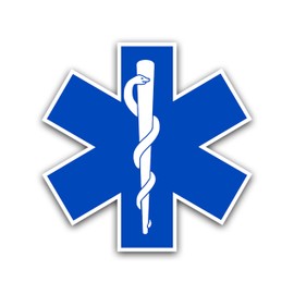 314PI (3pcs) EMS EMT Star of Life, Water Assistant Paramedic EMT Ambulance Labels Badges, Die-Cut CPR AED First Aid Nurse RN DMT Decal for Laptop Phone, Nurse Stickers, Gift for Nurses (Size 3')