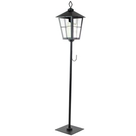 Northlight Candle Lantern with Wreath Holder, 43.75", Black