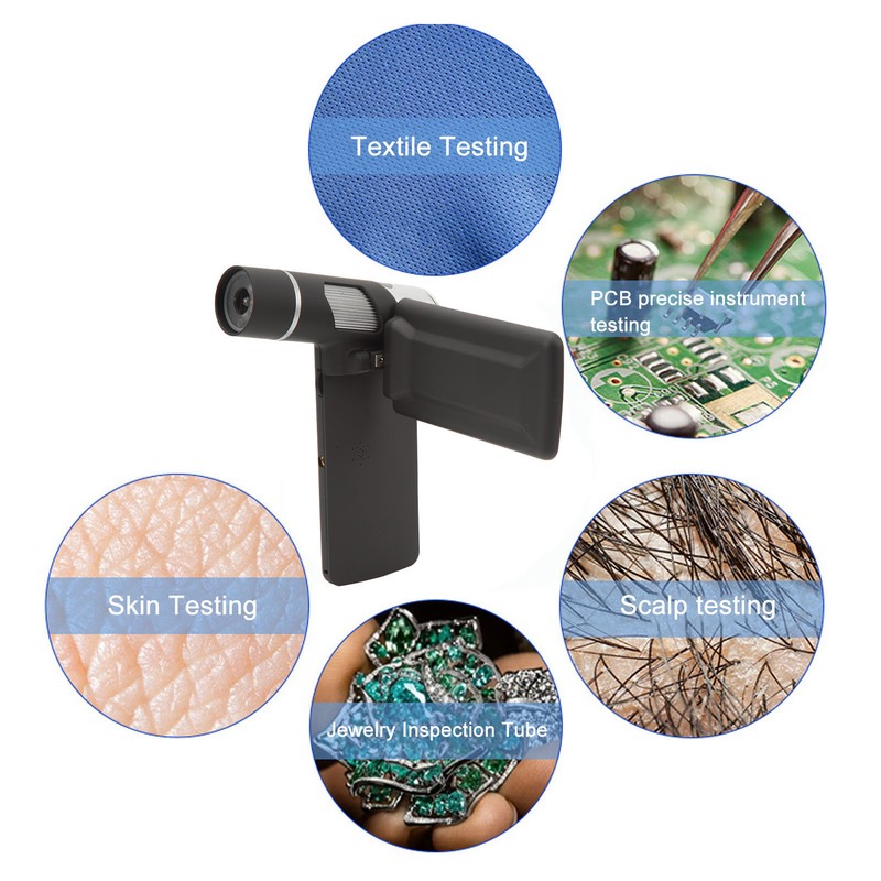 Handheld Digital Microscope 1080P 2MP Portable Pocket Microscope 4in LED