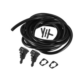 Hihaha Front Windshield Wiper Nozzles Kit for Dodge Grand Caravan with Gaskets 2.5 Meter Fluid Hose - Pack of 6 Black Durable Material