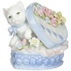 CG 743-10 2.75" White Cat in Blue Heart Shaped Box