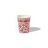 Coterie Paisley Paper Cups (Set of 10 Cups) - Red and Green Floral Paper Cups for Christmas, Holidays, Bridal Shower, and More - Winter Floral Party Supplies | 9oz Fancy Paper Cups