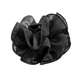 Large Chiffon Fabric Hair Clips, Large Size Black Fabric Ribbon Flower Rose,Ribbon Silk Flower Hair Bow， Hair Styling Accessories