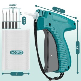 Awyzoit Tagging Gun for Clothing, Tag Attacher Gun for Standard Retail Price Tag, Tag Gun Kit with 5 Needles & 1600 Pcs 2 Inch Barbs Fasteners, Tagging Gun for Store Consignment, Garage Yard Sale