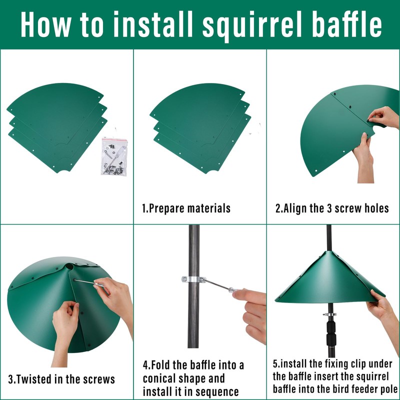 Domensi 4 Sets 18 Inches Squirrel Baffle for Bird Feeder