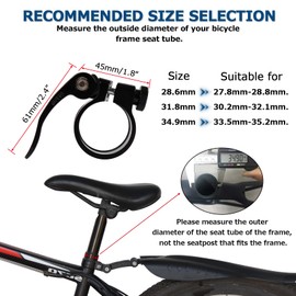 PSLER Bike Seat Post Clamp Bicycle Quick Release Seatpost for Mountain Tube Bike 31.8mm MTB Bike Road Bike Casual Bike Seatpost Clamp (Black-31.8mm)