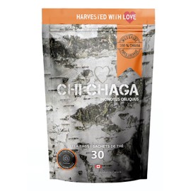 Premium Chaga Mushroom - 30 Tea Bags of 100% Wild Harvested Canadian Chaga Tea