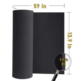 3-Pack 3mm Thick Black Eva Foam Cosplay Sheets roll, 13.9" x 59" Premium eva Craft Foam for Cosplay Costume by MEARCOOH
