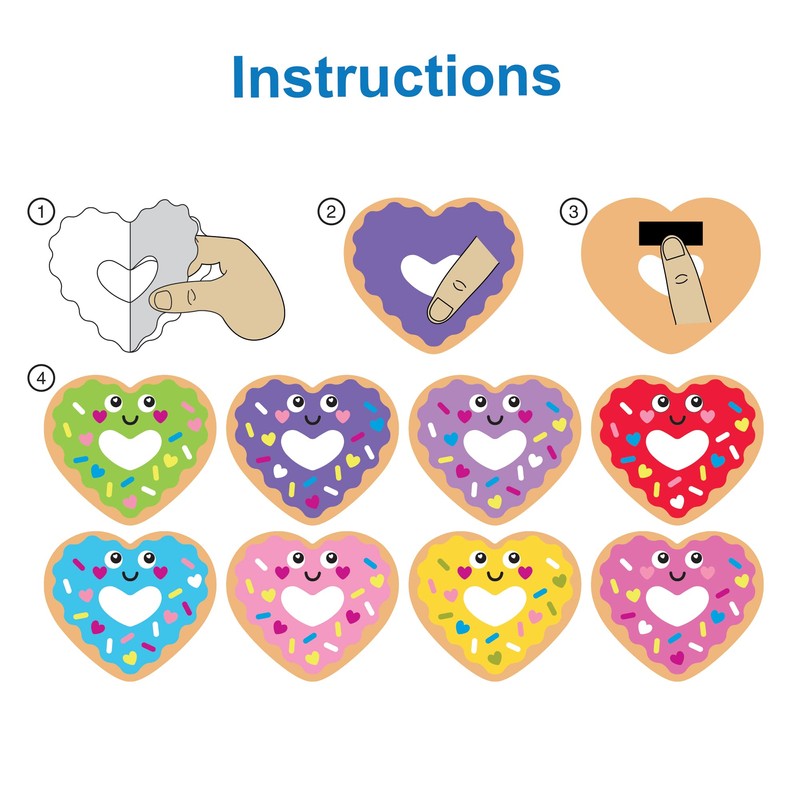 Baker Ross FX122 Love Heart Doughnut Magnet Kits - Pack