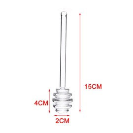 6inch Glass Honey Dipper Stick Reusable Honey Stirrer Wand Honey Jar Dispense Drizzle Spoon Honeycomb Stick Kitchen Honey Tools