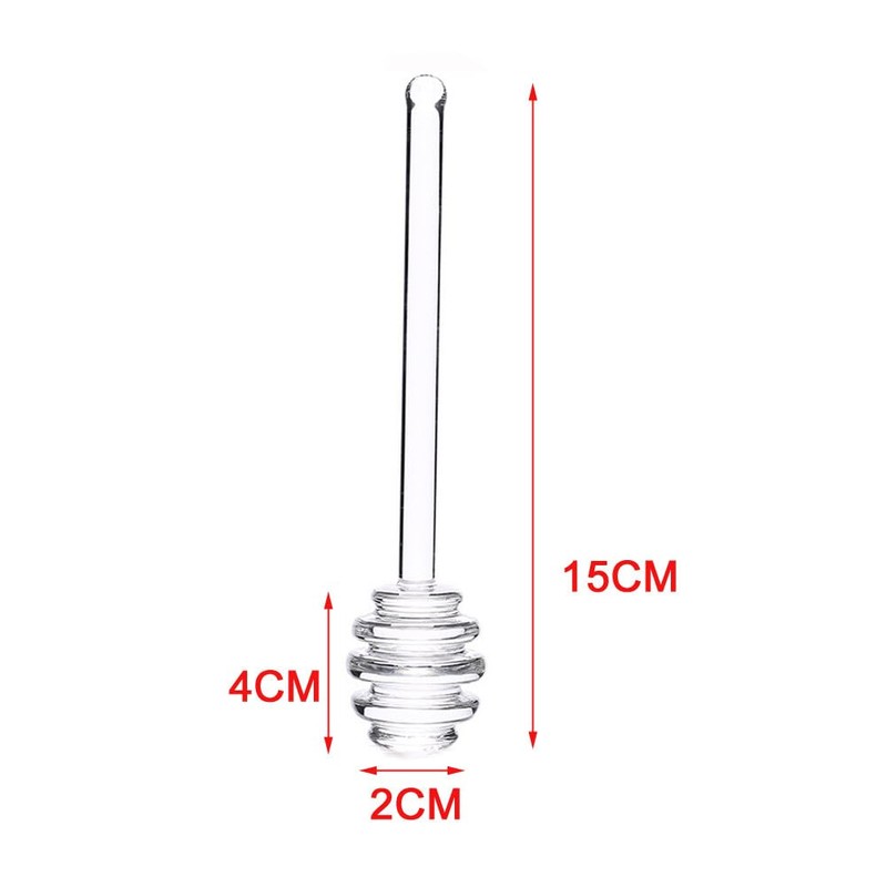 6inch Glass Honey Dipper Stick Reusable Honey Stirrer Wand Honey