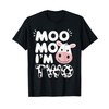 Moo Moo I’m Two Cow Theme 2nd Birthday T-Shirt