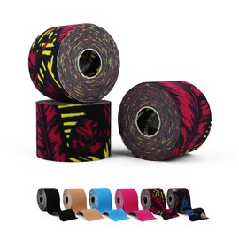3 Rolls - SPORTTAPE Kinesiology Tape - 5m Roll - Wild | Physio & Sports Injury Muscle Tape for Shoulder, Knee, Ankle Shin Splints Support. Waterproof & Hypoallergenic Kinetic Sports Tape