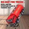 TAKGUD 4 Packs Metal Fire Trucks Playsets, Mini Friction Powered