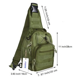 FAMI Tactical EDC Sling Bag, Military Sport Shoulder Backpack Crossbody Daypack Satchel for Hiking Hunting Trekking Fishing