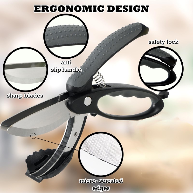 ALEXPHY Salad Scissors with Double Blades, Lettuce Chopper for Chopped