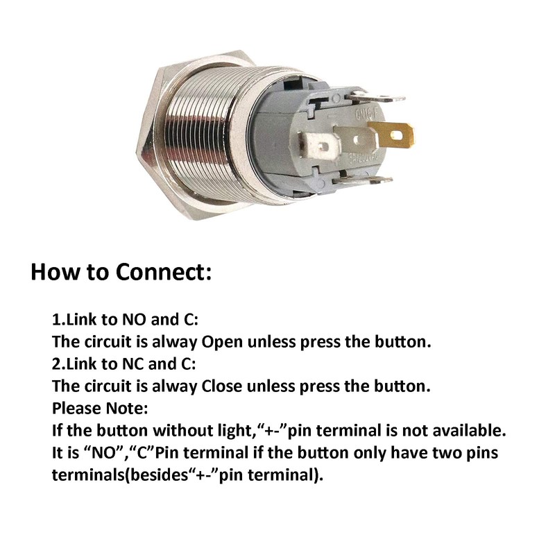 S SYDIEN 1Pc 110V-220V 3A Latching/Self-Locking Push Button Switch with