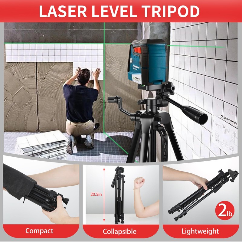 Laser Level Tripod Compatible with Bosch, Height Adjustable Laser Level