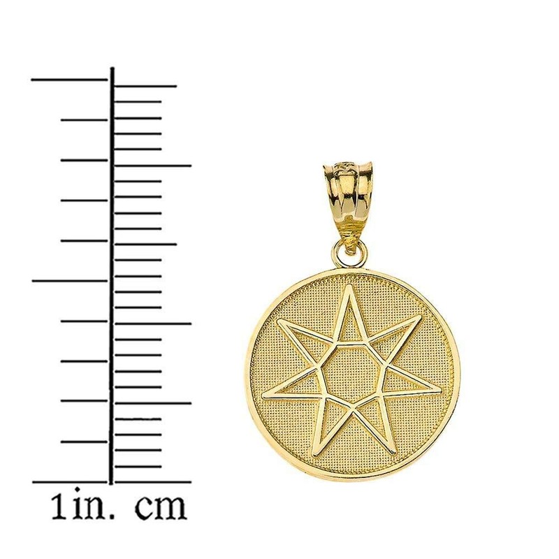 Solid 10k Gold Septagram 7 Pointed Fairy Star Heptagram Charm