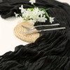 RestfulGlow 6 Pack Black Cheesecloth Table Runner 10FT Boho Gauze