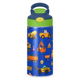 Stainless Steel Water Bottle for kids- 12 Ounce Stainless Steel Vacuum Insulated Water Bottle for Kids children,Double Wall Vacuum Insulated Bottles (Construction)