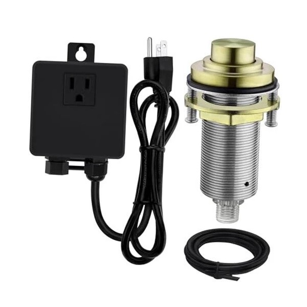 SinkTop Air Switch Kit with Brass Gold Long Button (Full