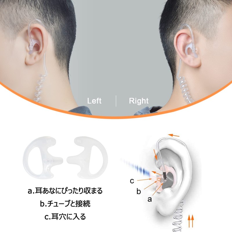 YNIBST Air Tube Type Income Earbud Ear Molds, Small x
