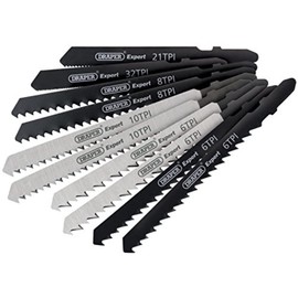 Draper 81736 Expert 10 Piece Assorted Jigsaw Blade Set, 230 V, Black and Silver