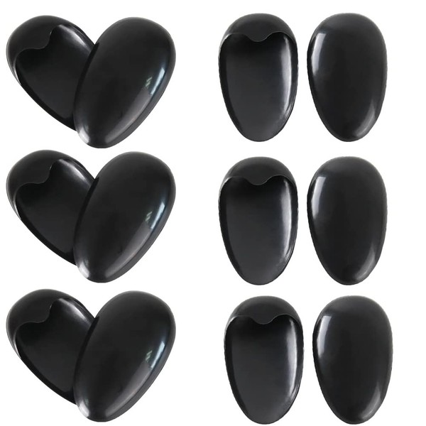 Ericotry 10 Pairs Black Plastic Reusable Ear Covers Shield Protector Hairdressing Dye Coloring Bathing Shower Caps Waterproof Earmuff for Hair Salon