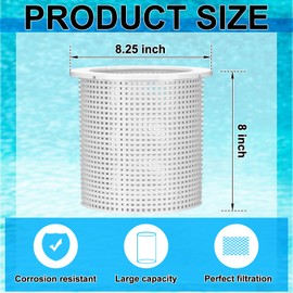 Maxdot R38013A Pool Skimmer Basket, Compatible with Pentair American Admiral Skimmer, for Inground Heavy Duty Pool Basket -Remove Leaves and Debris(White)