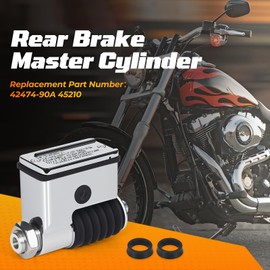 Atesilor 11/16" Rear Brake Master Cylinder Assembly with Nut Compatible with Harley-Davidson Dyna Low Rider/Super Glide/Wide Glide 1991-2005, Replace 42474-90A 45210