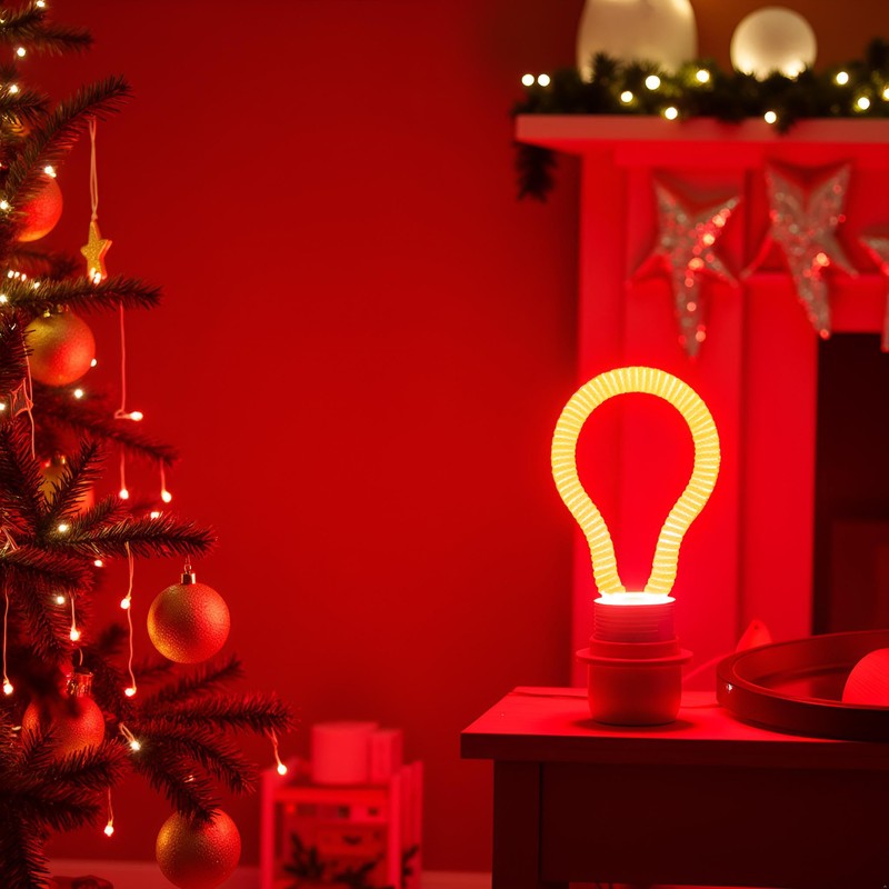 YiDiYi Red LED Spiral Filament Light Bulb, 4W (40W Equiv),