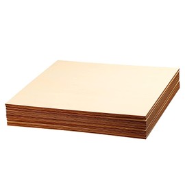 50 Pcs Natural Unfinished Wood Slices, Square Blank Wooden, Wooden Square Cutouts for DIY Crafts, Christmas Ornaments, Painting, Writing, Coasters (5 Inch)