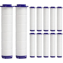 High Pressure Handheld Turbo Fan Shower Head PP-Cotton Filter Cartridge,3.7in Detachable Propeller Hydro Jet Shower Head Filter,set of 12