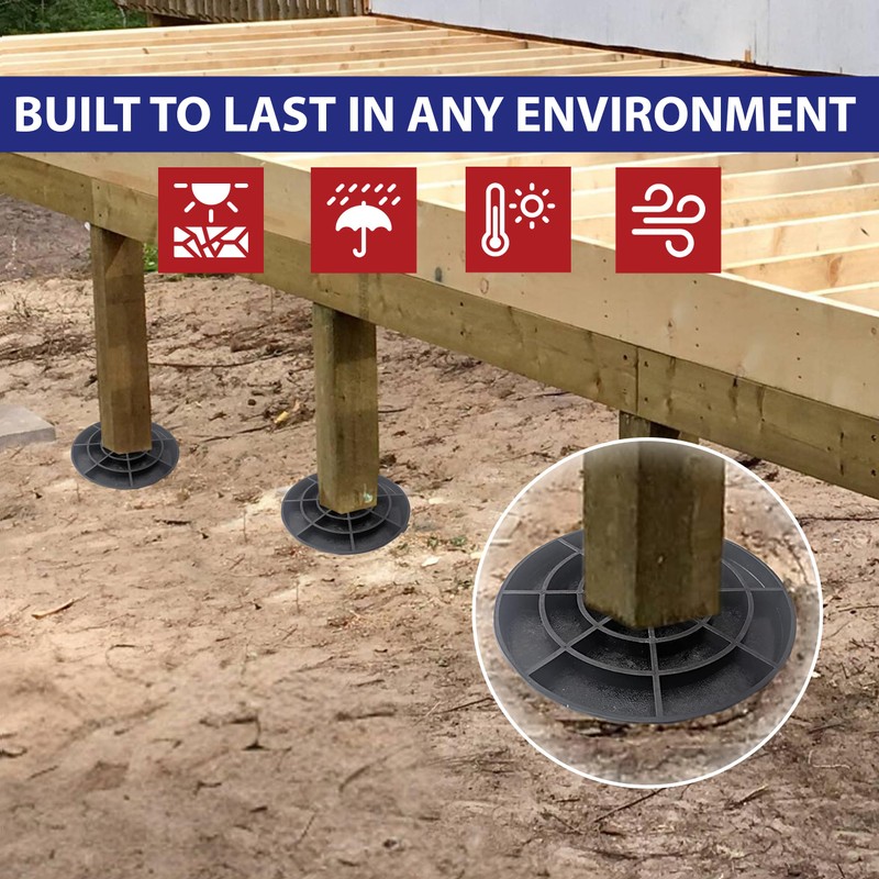 USA Made Pier Pads 10" Deck Blocks (10-Pack) – Heavy-Duty