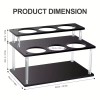 1PC 2-Tier Acrylic Coffee Syrup Organizer Rack Heavy-Duty 6-Bottle Capacity