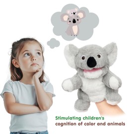 Easfan Koala Hand Puppet with Movable Mouth Interactive Storytelling Cute Soft Plush Toy Creativity and Imagination Easter Christmas Birthday Gifts for Toddlers Kids,10’’