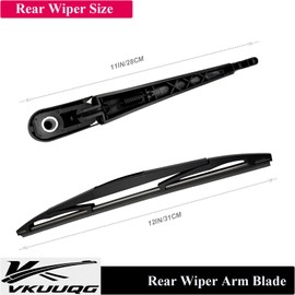VKUUQG Rear Windshield Wiper Blade Arm Kit Replacement for Ford Escape 2008-2012, Ford FLEX 2009-2019, Mercury Mariner 2008-2011, Mazda Tribute 2008-2011, Lincoln MKT 2010-2019