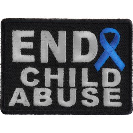 Ivamis End Child Abuse Blue Ribbon Patch- 2.75x2 inch - P4312