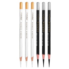 Set of 6 Black White Soft Charcoal Pencils Sketching Highlight White Charcoal Pencils Pencil Set Professional Portrait Sketching Pencils for Drawing Charcoal Pencils for Beginners