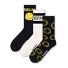 Nirvana Herren-Wadensocken in Schwarz, Weiß und Gelb, 3er-Set | Klassisches