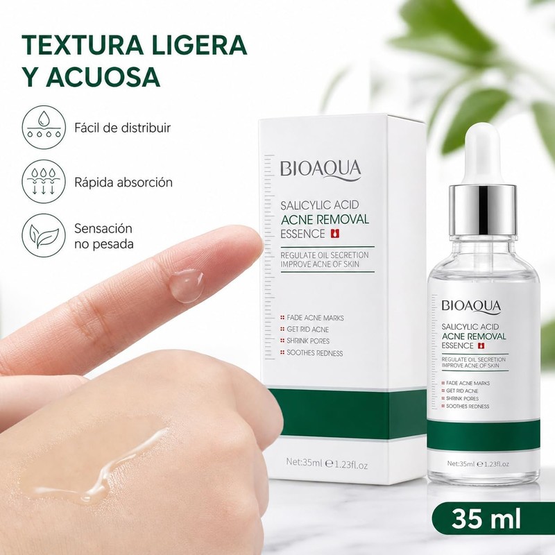 BIOAQUA Sérum Facial con Ácido Salicílico, 35 ml, para Acné,