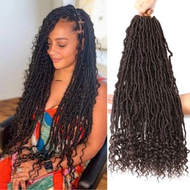 8 Packs Faux Locs Crochet Hair Extensions for Black Women Crochet Braids Hair Extensions for Braiding Hair Goddess Locs Crochet Hair (18 Inch (Pack of 8), #4)