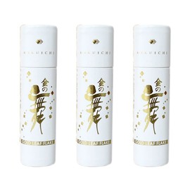 Kanazawa Gold Foil Hakuichi Gold Powder Shiri Paper Tube [Kinmai] ~ Introduced in the World Matsuko Knowled! Comes with a Zipper Bag with Shelf Life Check Seal for Convenient Storage; Sold in Bulk (Set of 3)